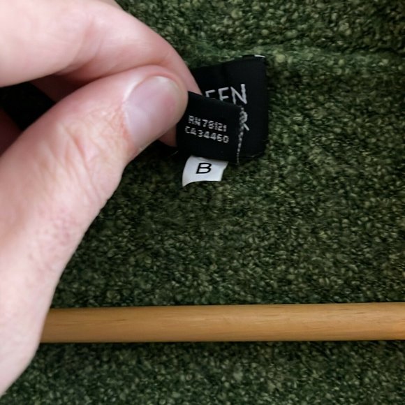 Eileen Fisher Womens Green Wool Nylon Bouclè Open Front Cropped Sweater Size S - Picture 9 of 10